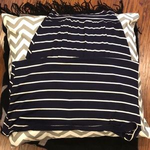 Blue and white striped, long skirt!